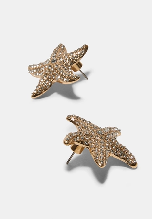 Серьги-морские звезды с блестящей отделкой- Заказать в России