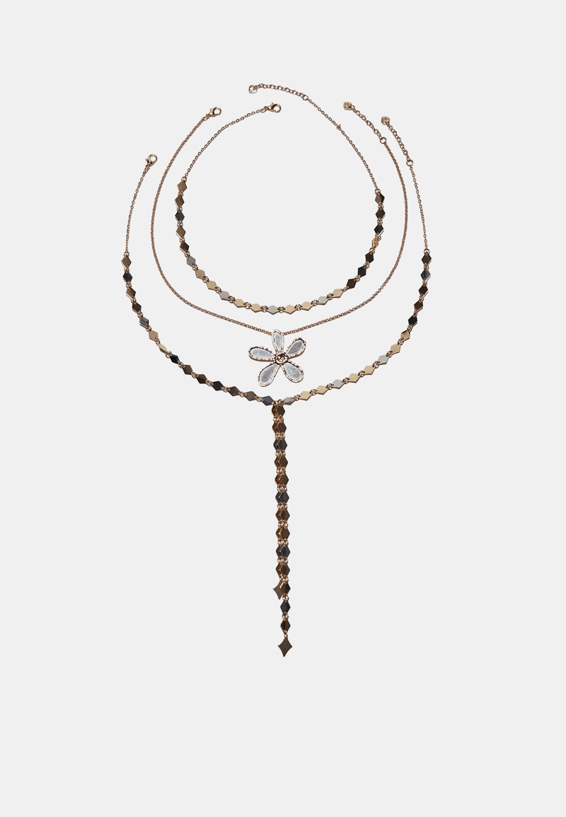 Набор из 3 колье-лариат «Цветок»