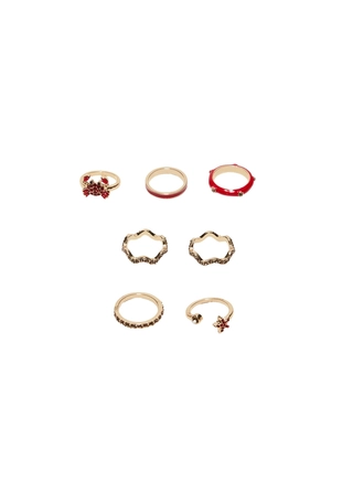 Набор из 7 колец «Краб» со стразами- Заказать в России