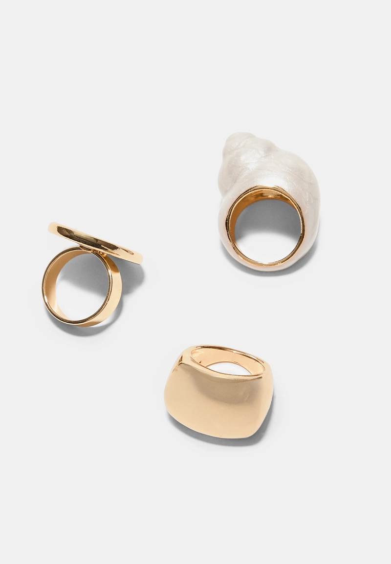 Набор из 3 колец с эмалью