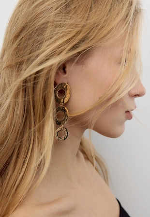 Серьги макси с рельефным узором- Заказать в России