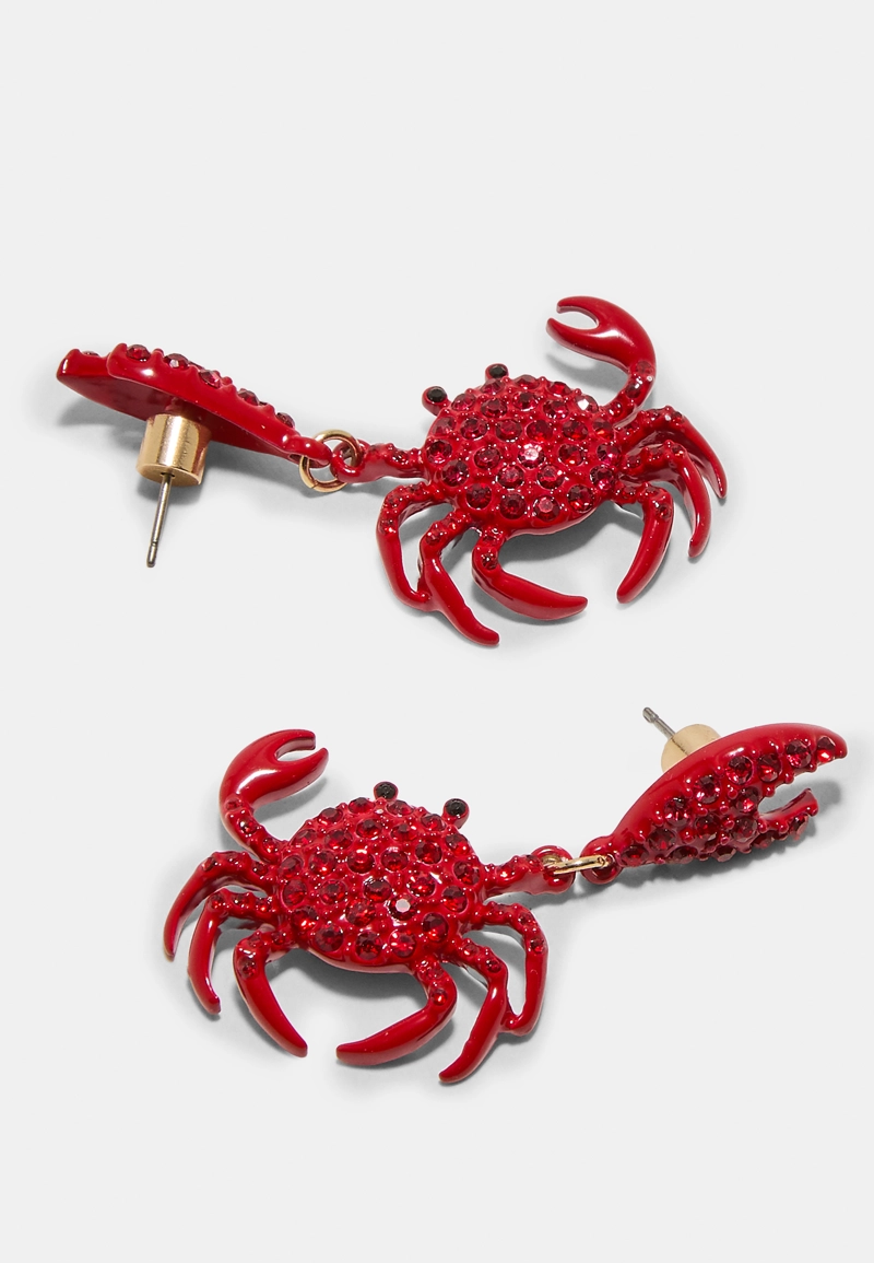 Серьги-крабы с блестящей отделкой
