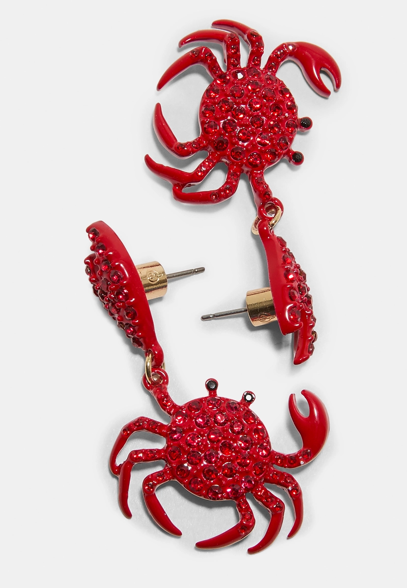 Серьги-крабы с блестящей отделкой