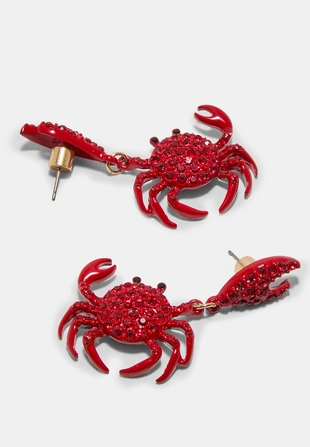 Серьги-крабы с блестящей отделкой- Заказать в России