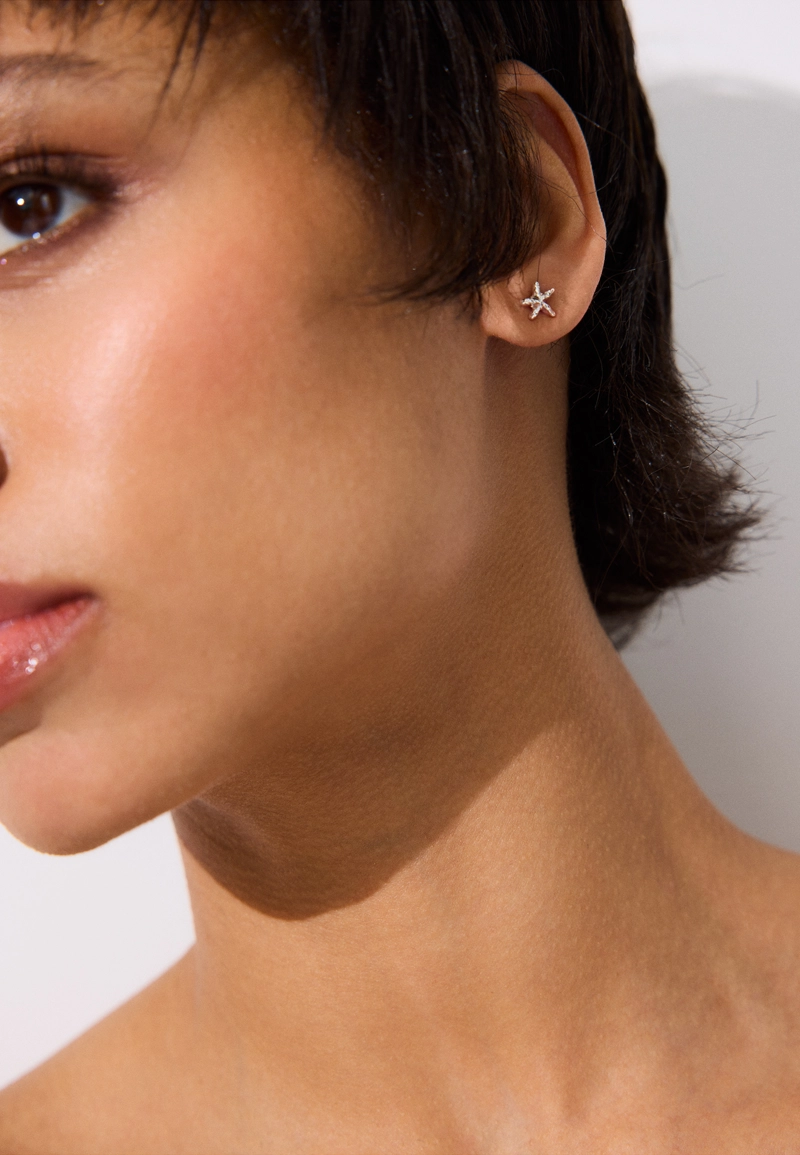 Набор из 9 серег «Морская звезда» с блестками