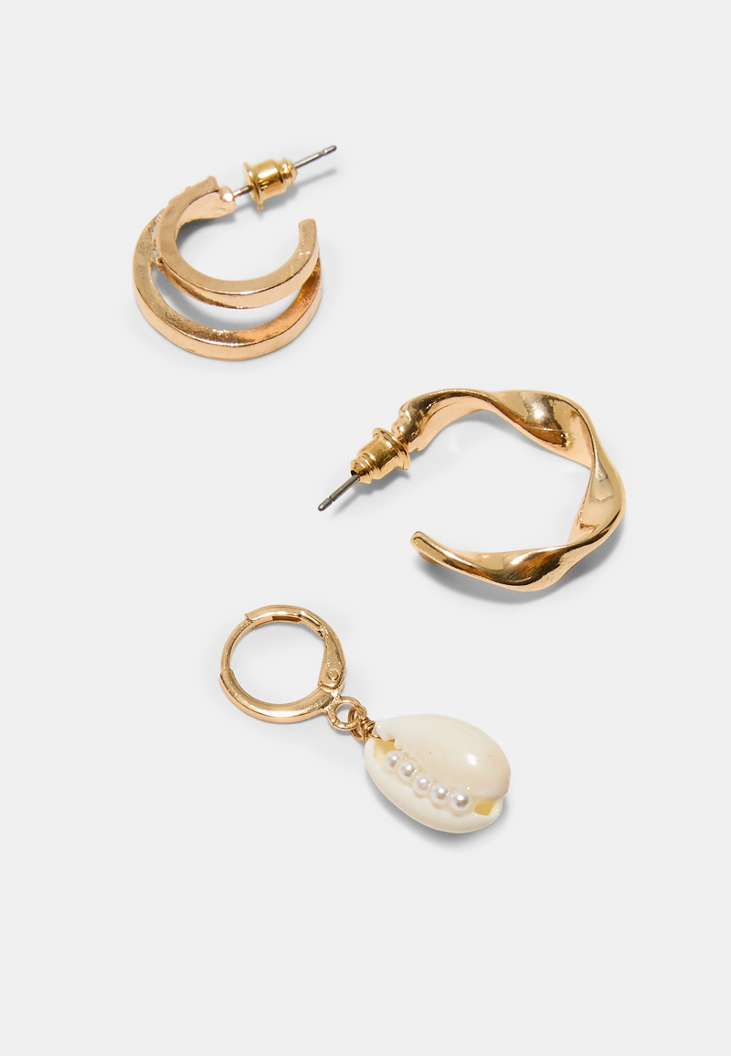 Набор из 9 серег «Ракушка»