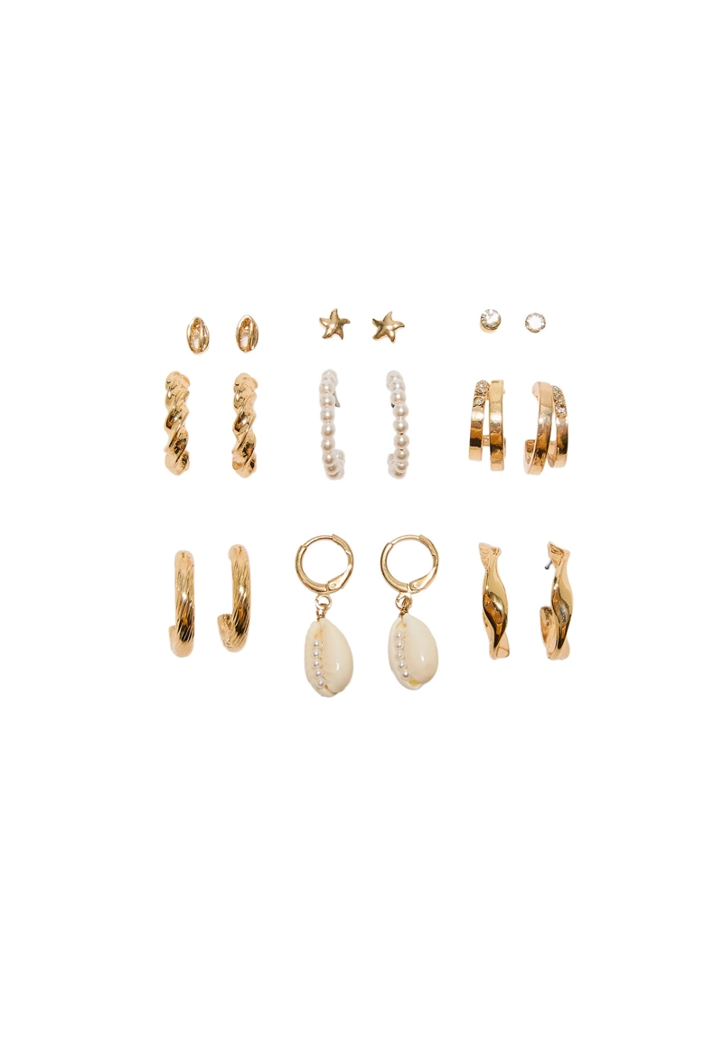 Набор из 9 серег «Ракушка»