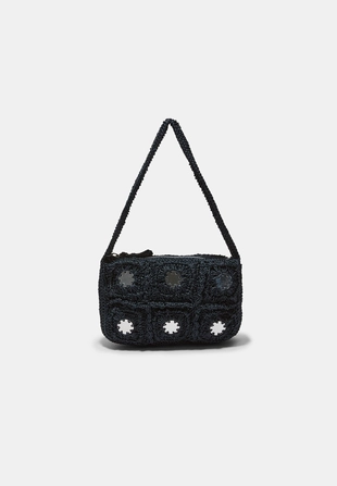 Сумка на плечо из кроше с зеркальными элементами- Заказать в России