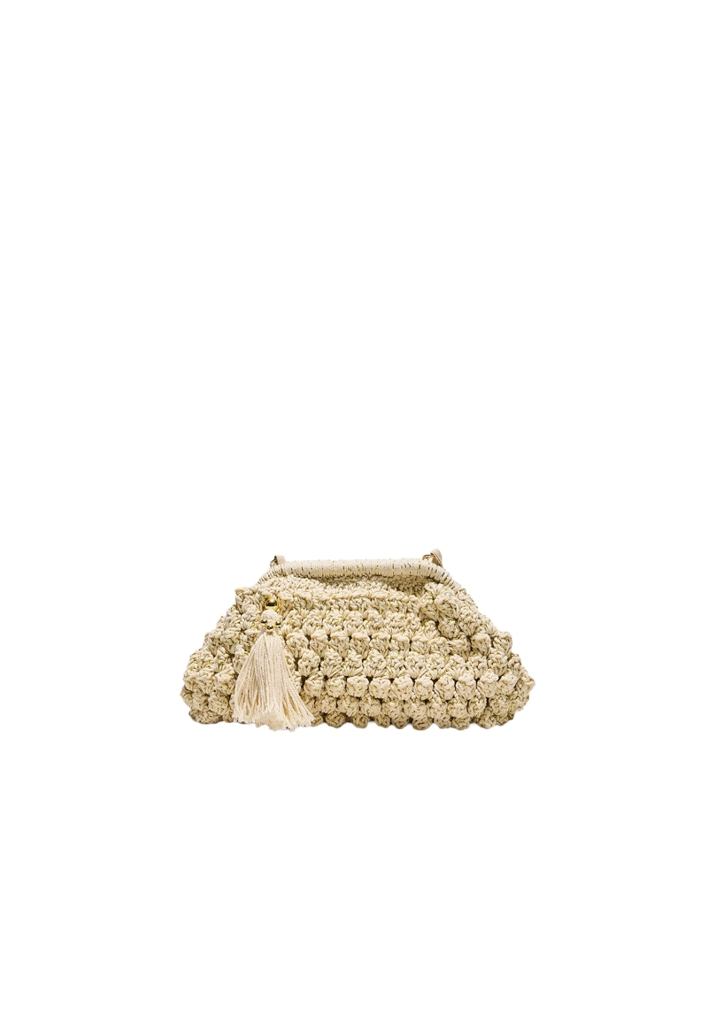 Сумка-мешок из металлизированного кроше