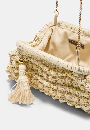 Сумка-мешок из металлизированного кроше- Заказать в России