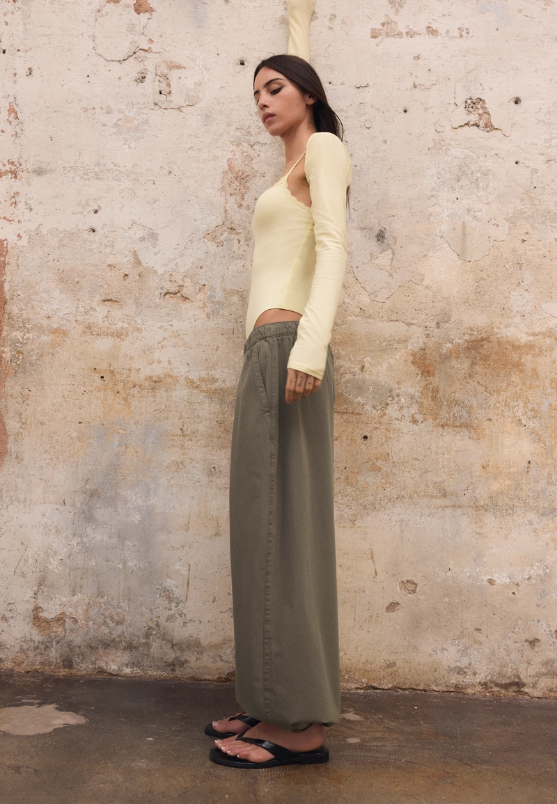 Брюки Barrel из поплина со стопперами