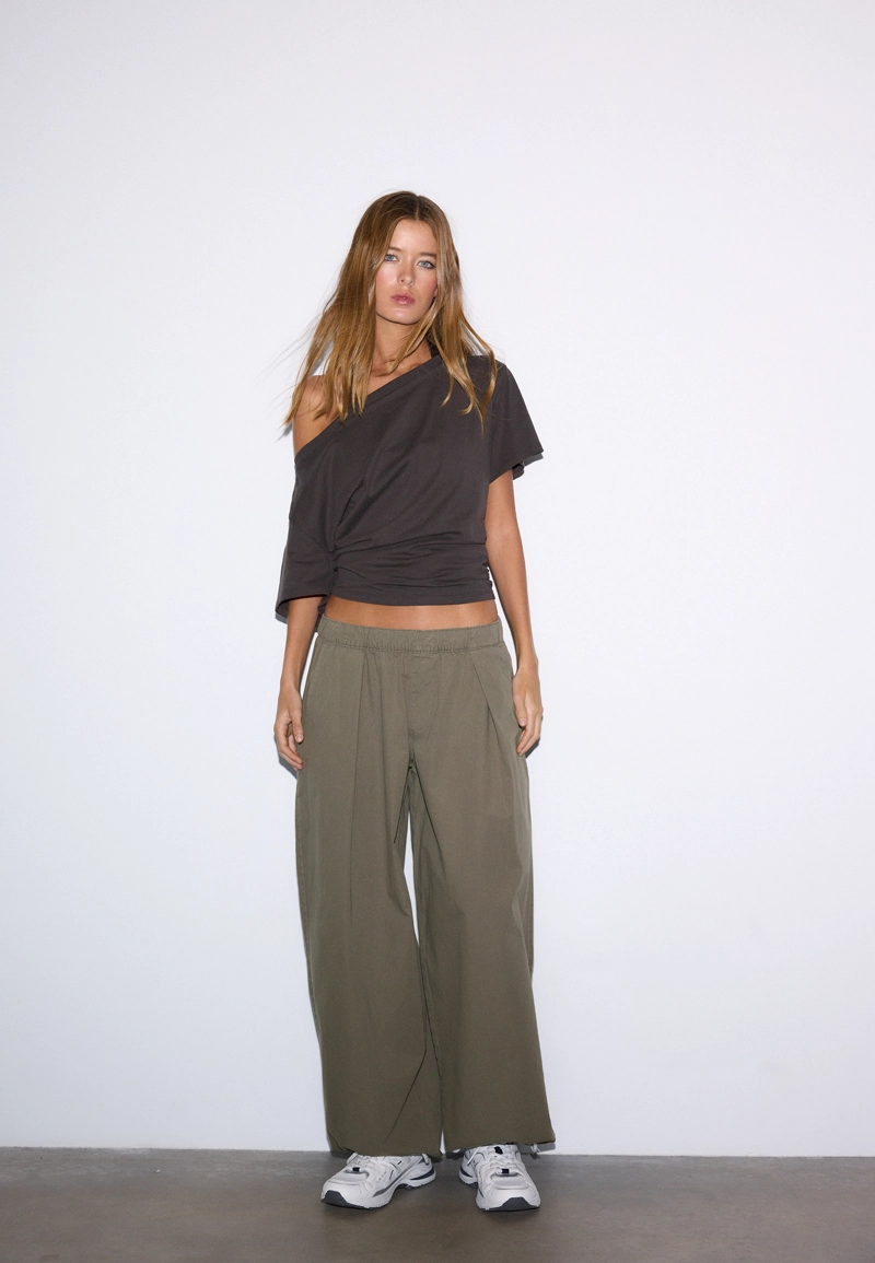 Брюки Barrel из поплина со стопперами