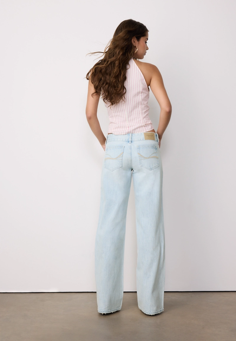 Джинсы с низкой посадкой, прямого кроя, с петлями для молотка