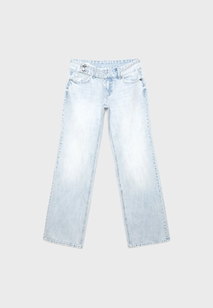 Джинсы с низкой посадкой, прямого кроя, с петлями для молотка- Заказать в России