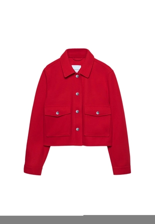 Укороченная куртка из мягкой ткани- Заказать в России