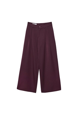 Классические брюки широкого кроя с защипами- Заказать в России