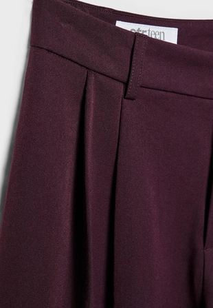 Классические брюки широкого кроя с защипами- Заказать в России