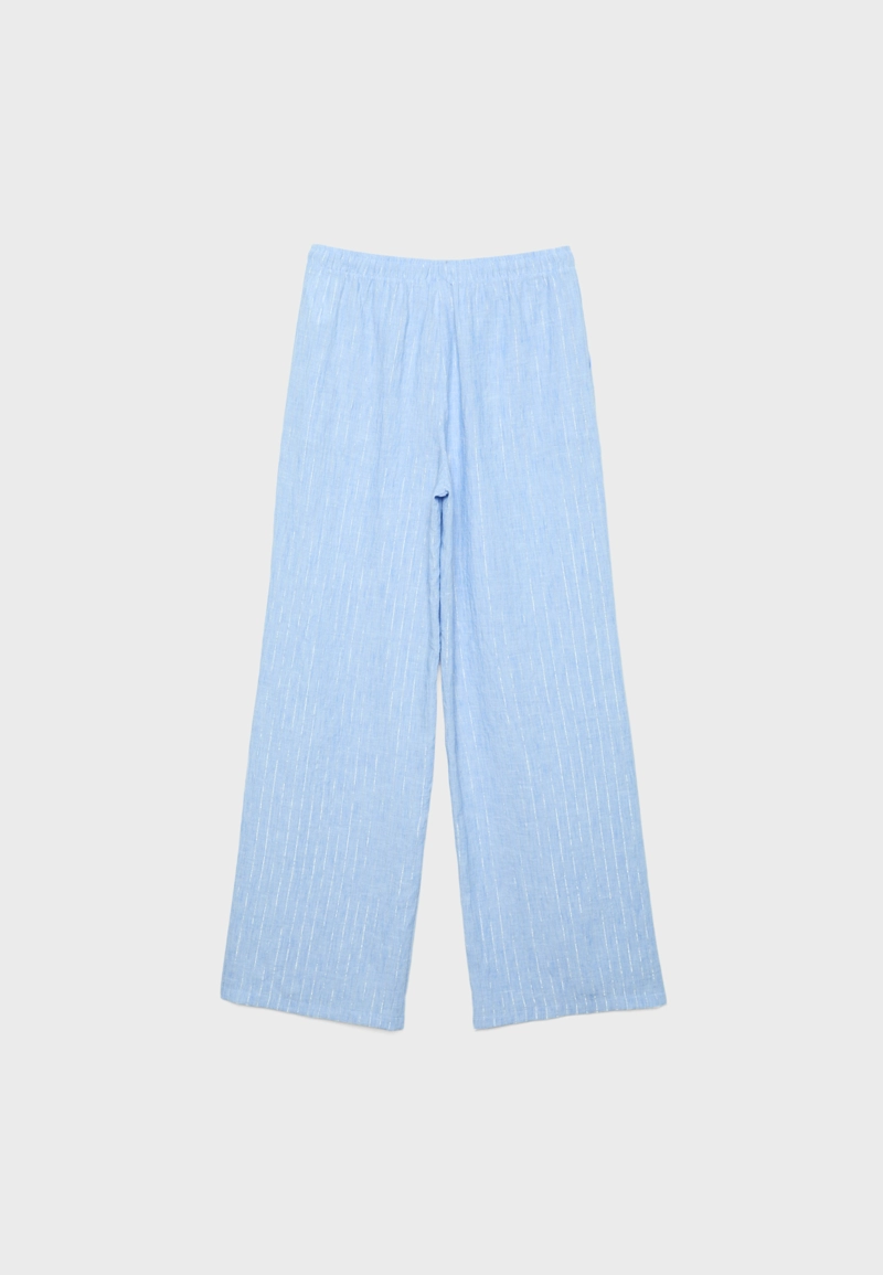 Свободные брюки под лён с металлической нитью