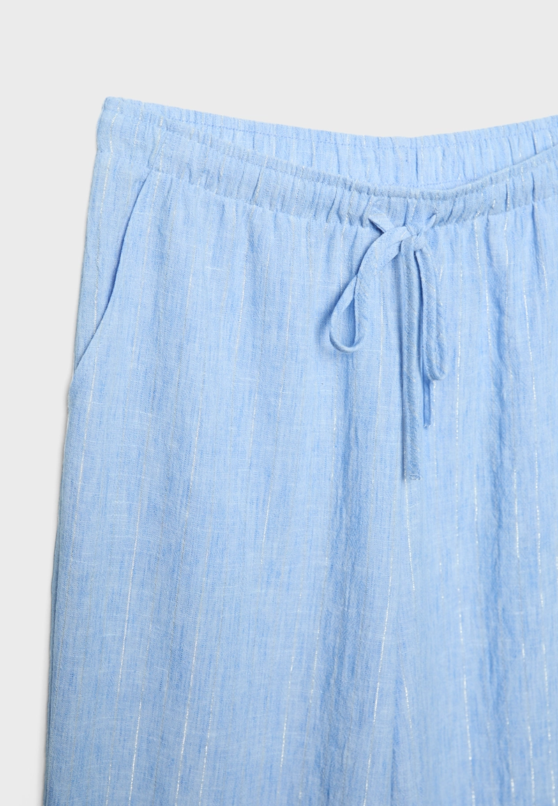 Свободные брюки под лён с металлической нитью