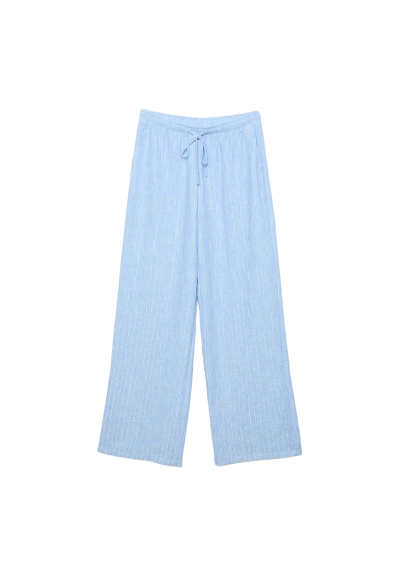 Свободные брюки под лён с металлической нитью