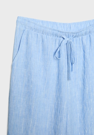 Свободные брюки под лён с металлической нитью- Заказать в России