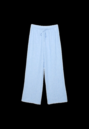 Свободные брюки под лён с металлической нитью- Заказать в России