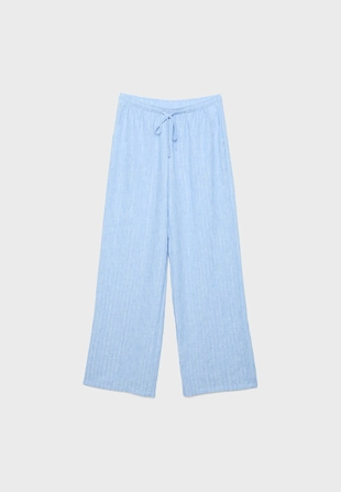 Свободные брюки под лён с металлической нитью- Заказать в России