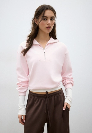 Толстовка с воротником-стойкой на молнии- Заказать в России