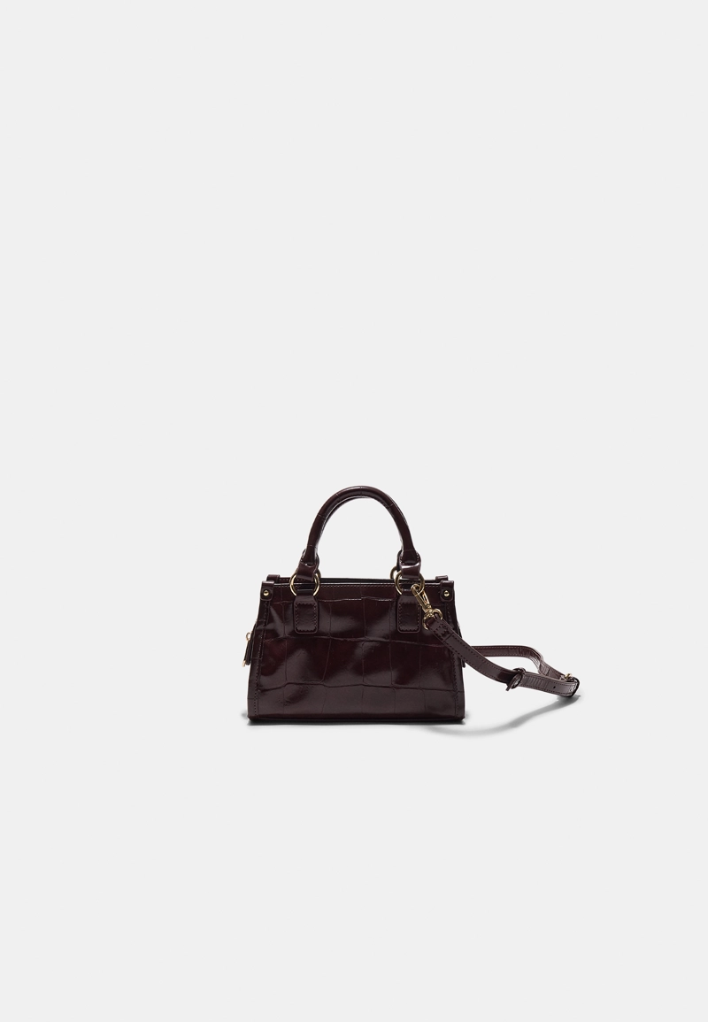 Мини-сумка тоут через плечо с тиснением под крокодиловую кожу