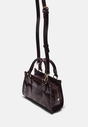 Мини-сумка тоут через плечо с тиснением под крокодиловую кожу- Заказать в России