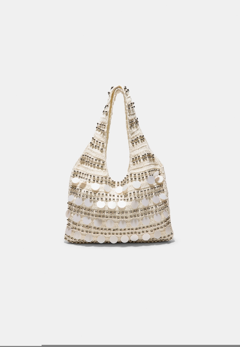 Вязаная сумка с пайетками