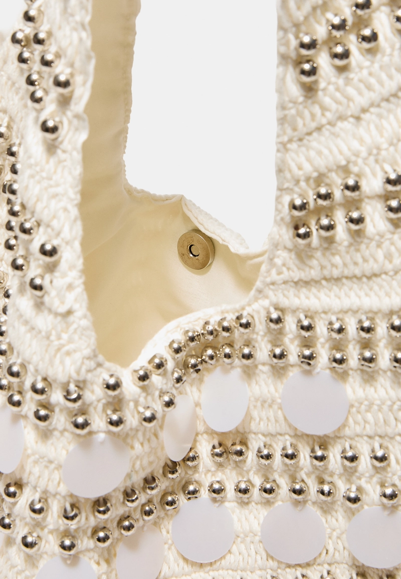 Вязаная сумка с пайетками