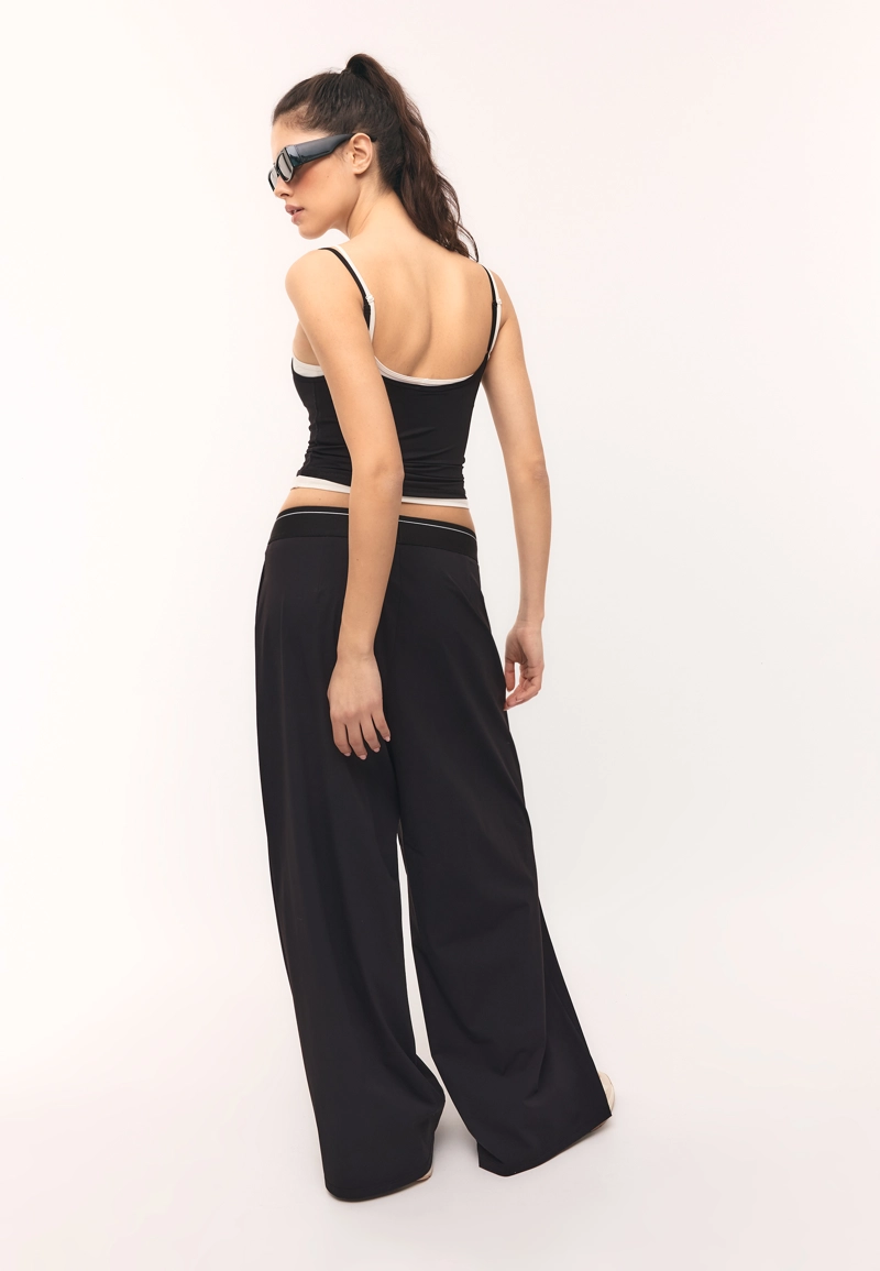 Джоггеры-палаццо с эластичным поясом