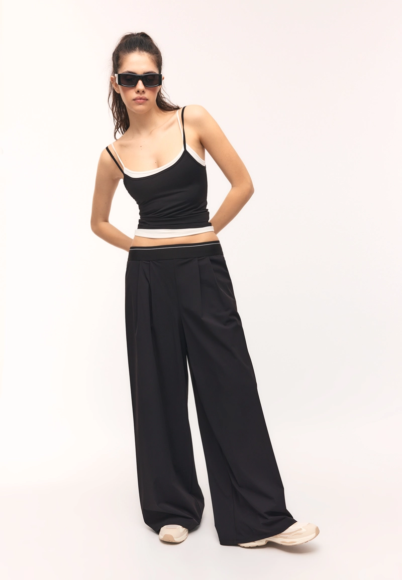 Джоггеры-палаццо с эластичным поясом