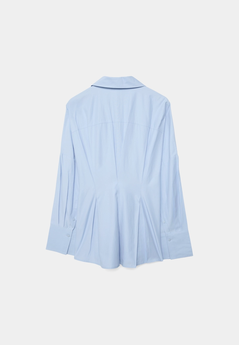 Рубашка из поплина со складками