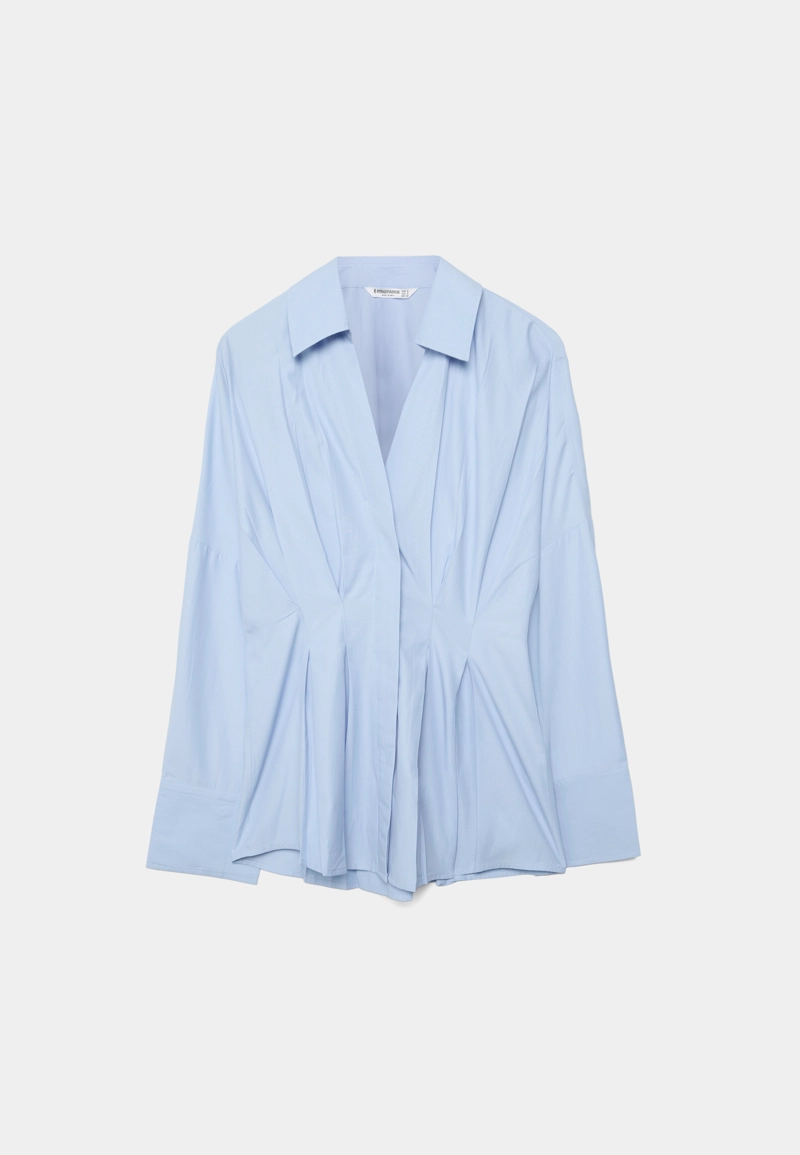 Рубашка из поплина со складками