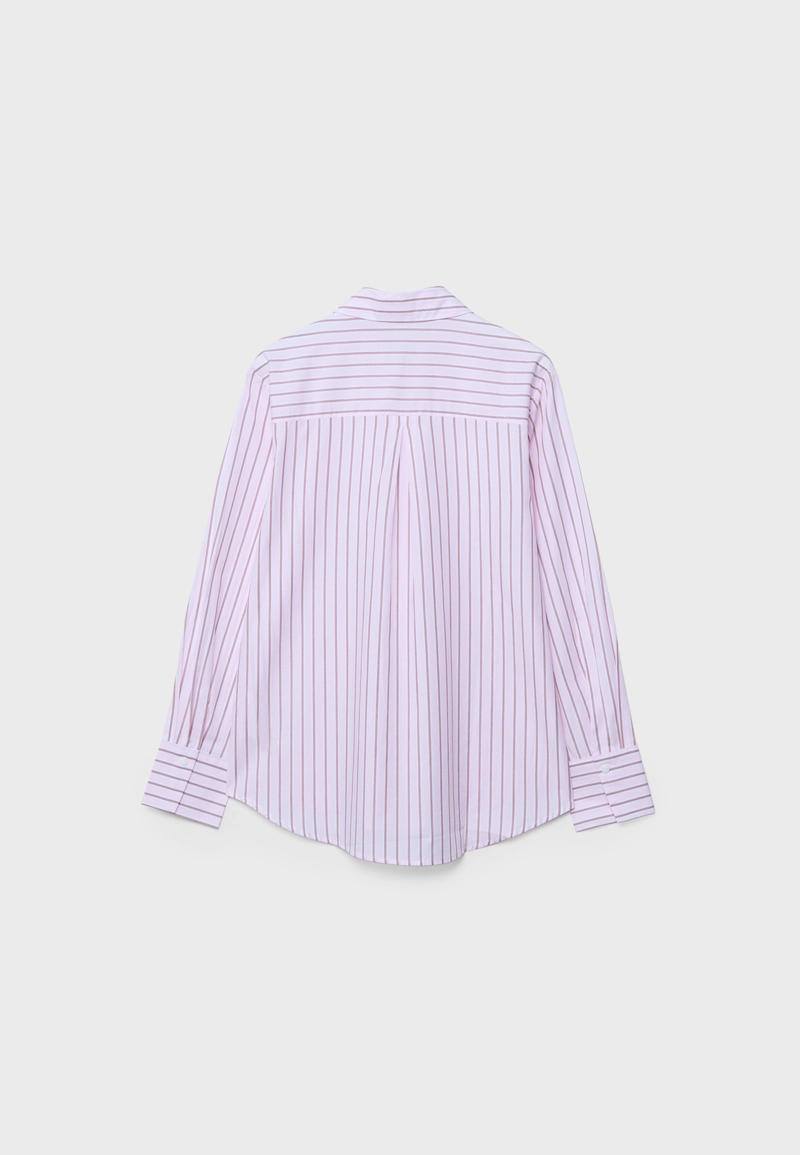 Базовая рубашка в полоску из поплина с карманом