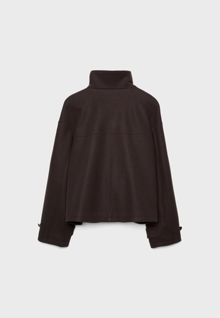 Куртка с высоким воротником и мягкой текстурой- Заказать в России