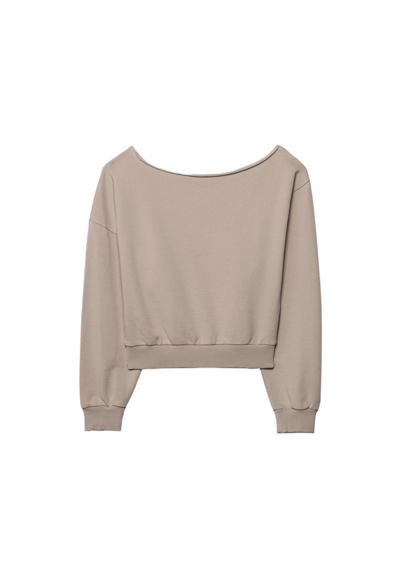 Укороченная толстовка с эффектом потертости