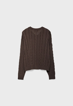 Вязаный кардиган с косами на пуговицах- Заказать в России