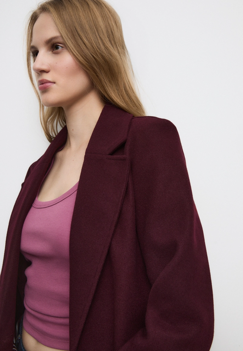 Пальто миди на пуговице из мягкой ткани