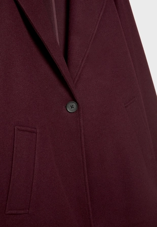 Пальто миди на пуговице из мягкой ткани- Заказать в России