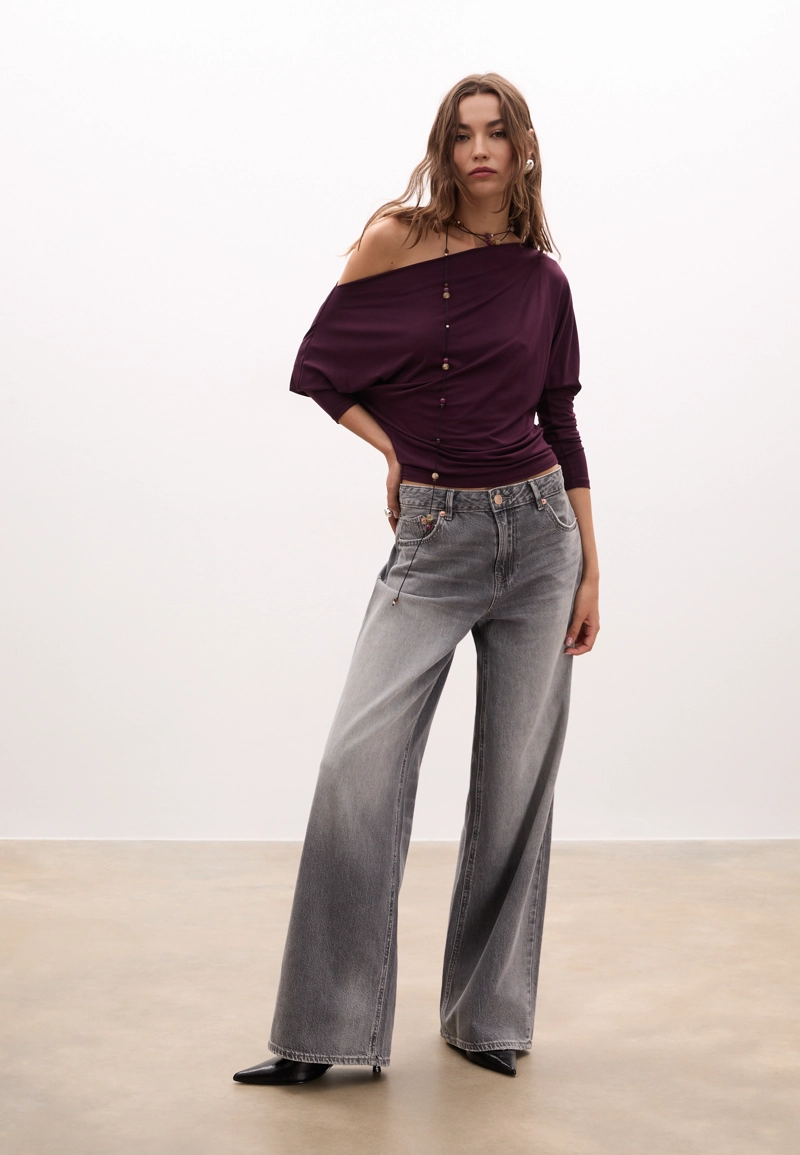 Асимметричная футболка из модала