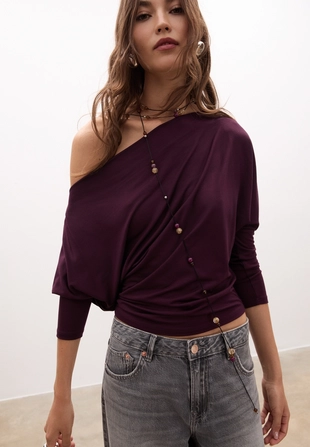 Асимметричная футболка из модала- Заказать в России