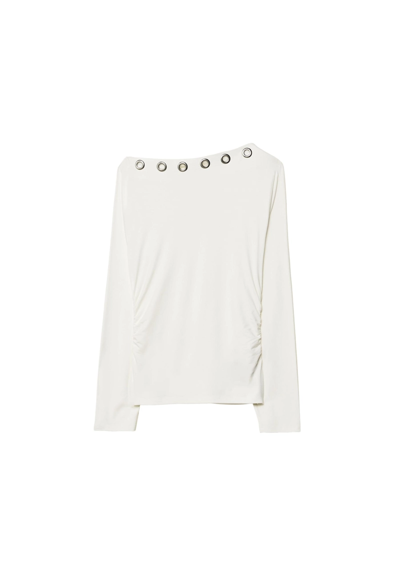 Футболка асимметричная с люверсами