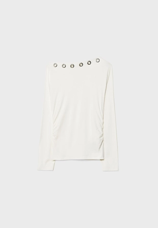 Футболка асимметричная с люверсами- Заказать в России