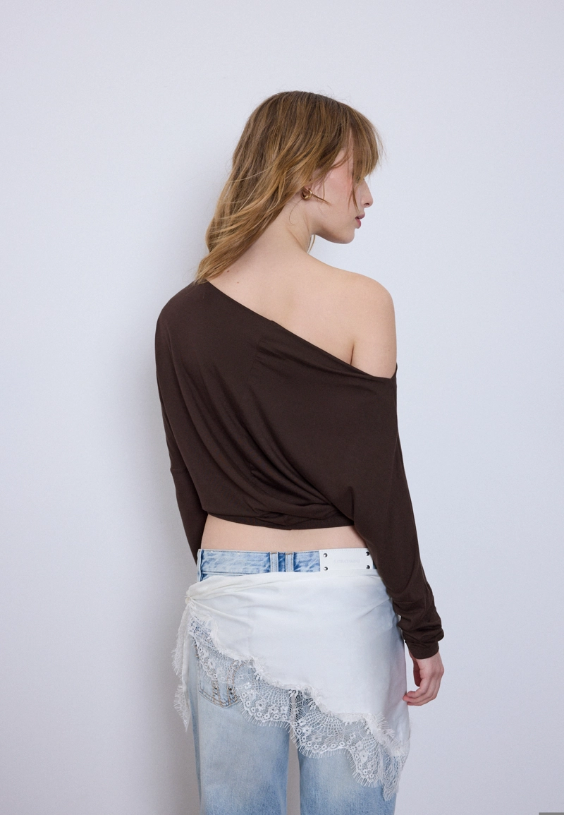 Асимметричная футболка из модала