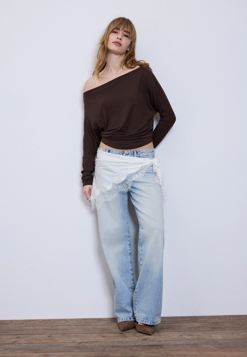 Асимметричная футболка из модала