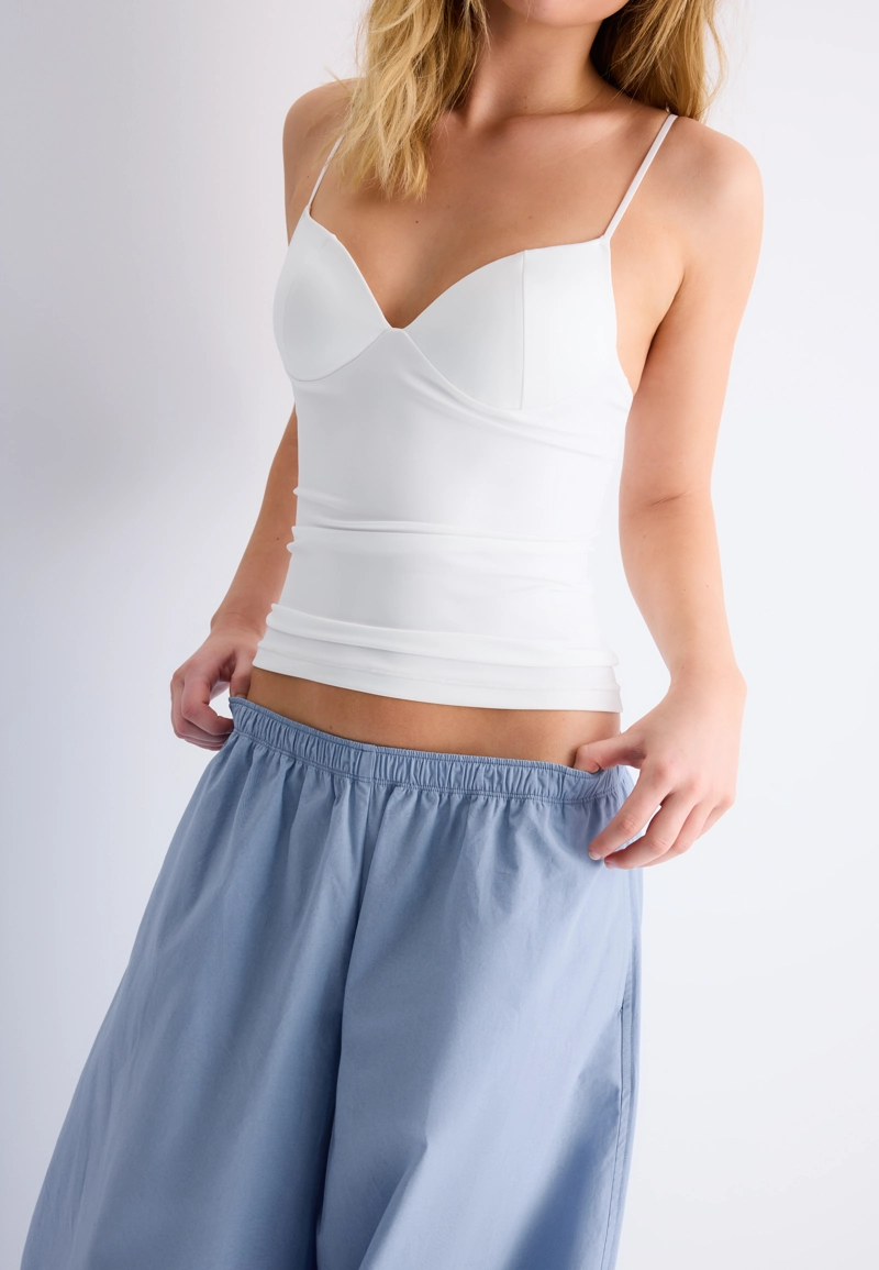 Объемные брюки из поплина