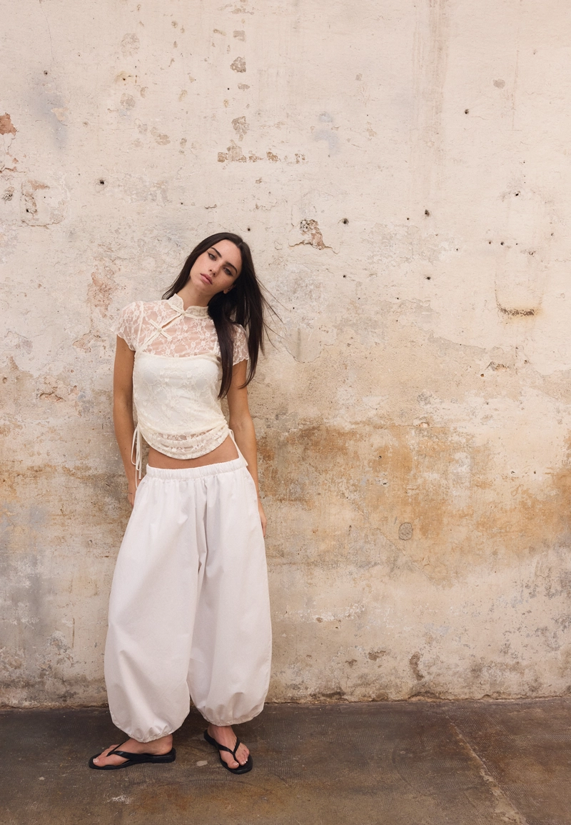 Брюки-блуммеры из поплина